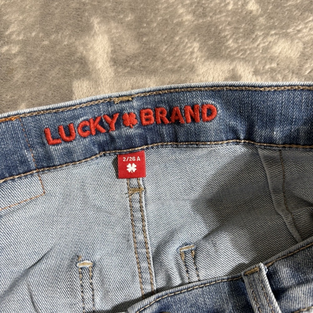 Lucky Brand Stevie High Rise Flare Jeans Blue Seam Denim Womens 2/26 A Y2K - Picture 6 of 8